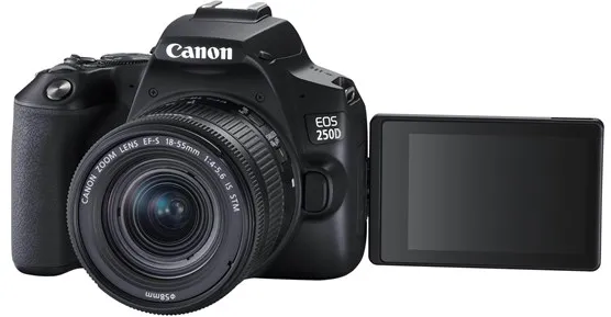 Canon EOS 250D 18-55mm III + 75-300mm III - Svart